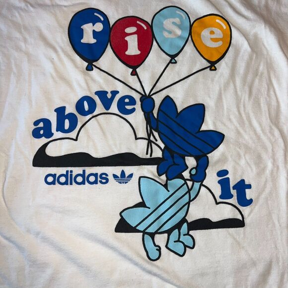 MEN'S ADIDAS ORIGINALS RISE ABOVE IT TREFOIL TEE SHIRT ~ SIZE L~ #HC1790 - Picture 2 of 5